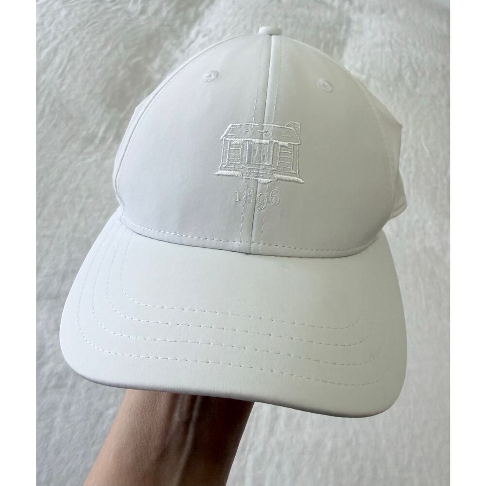 EXMOOR COUNTRY CLUB 1896 | White Golf Hat Stupey Cabin | EUC Pukka Strap Back